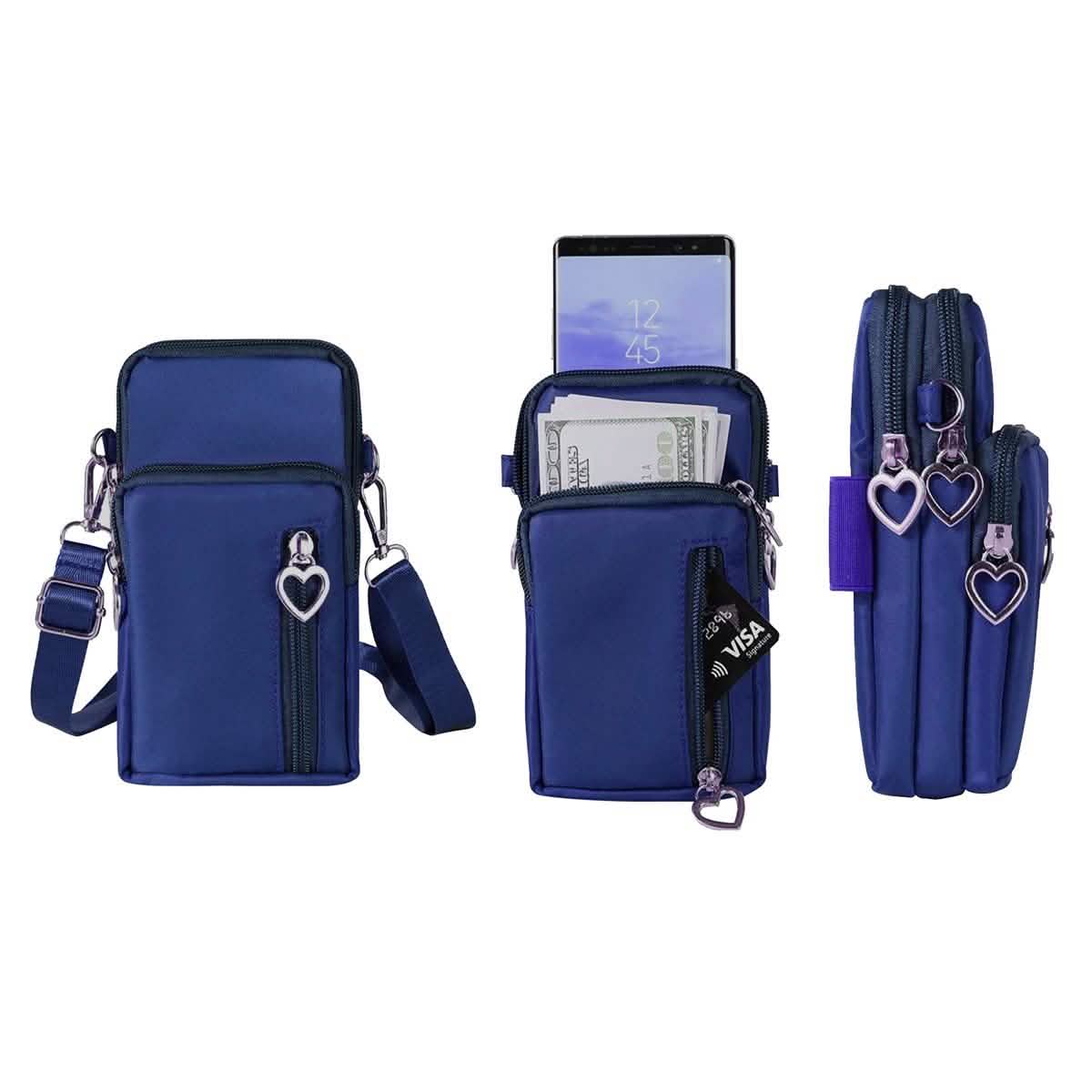 Women's Mini Cross-Body Cell Phone Wallet Bag - Blue
